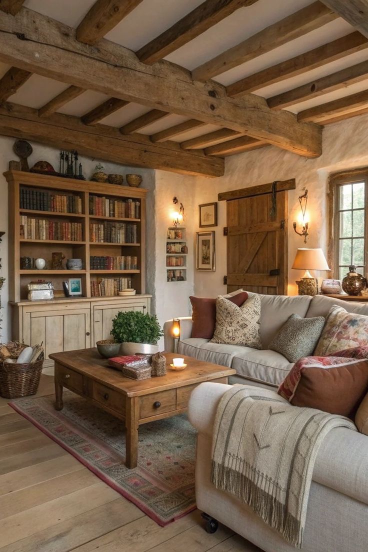Antique Farmhouose Country Cottage Living Room ideas furniture