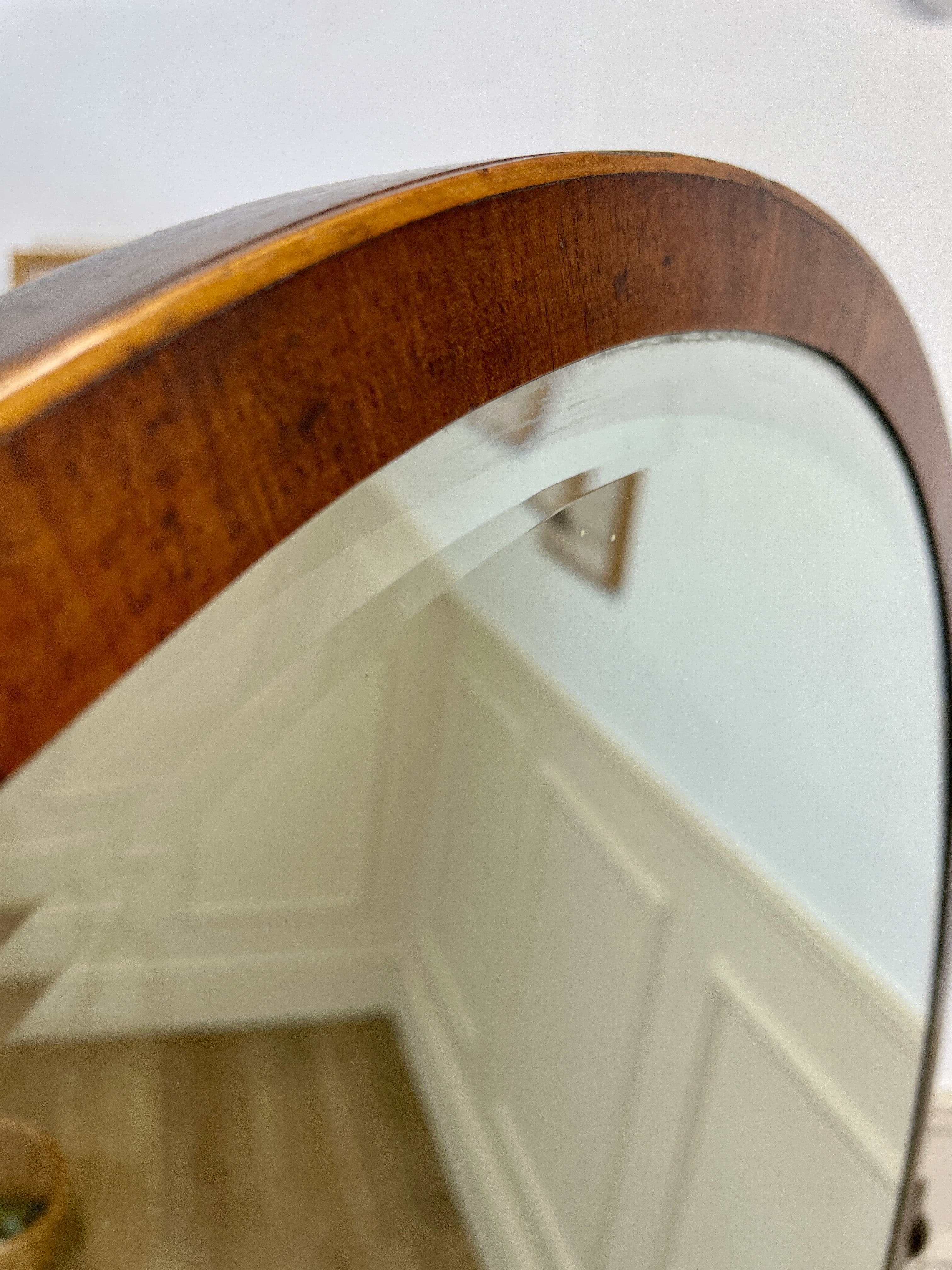 Large antique Chippendale style cheval mirror with tilting oval plate and brass lion feet, perfect statement mirror for Georgian cottage interior