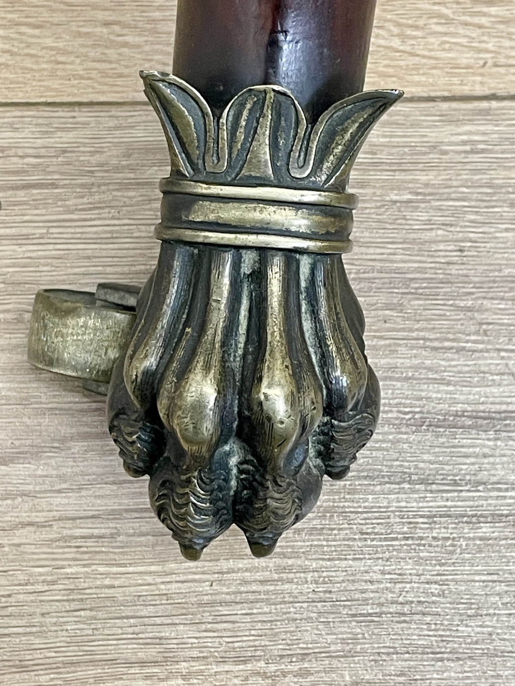 Large antique Chippendale style cheval mirror with tilting oval plate and brass lion feet, perfect statement mirror for Georgian cottage interior