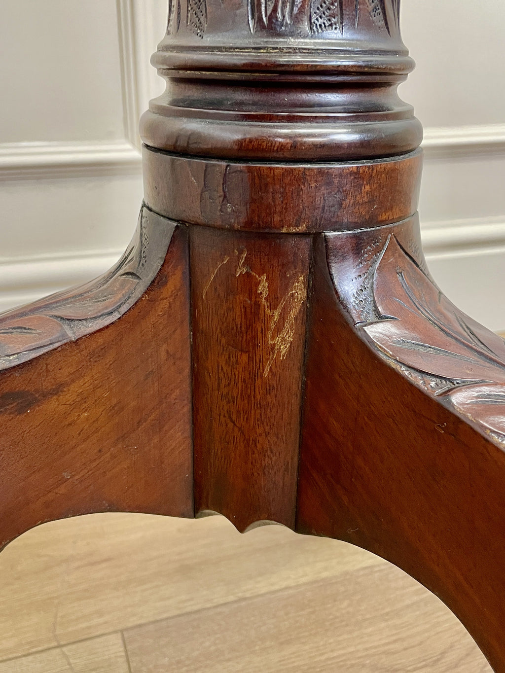 Large antique Chippendale style cheval mirror with tilting oval plate and brass lion feet, perfect statement mirror for Georgian cottage interior