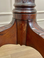 Large antique Chippendale style cheval mirror with tilting oval plate and brass lion feet, perfect statement mirror for Georgian cottage interior