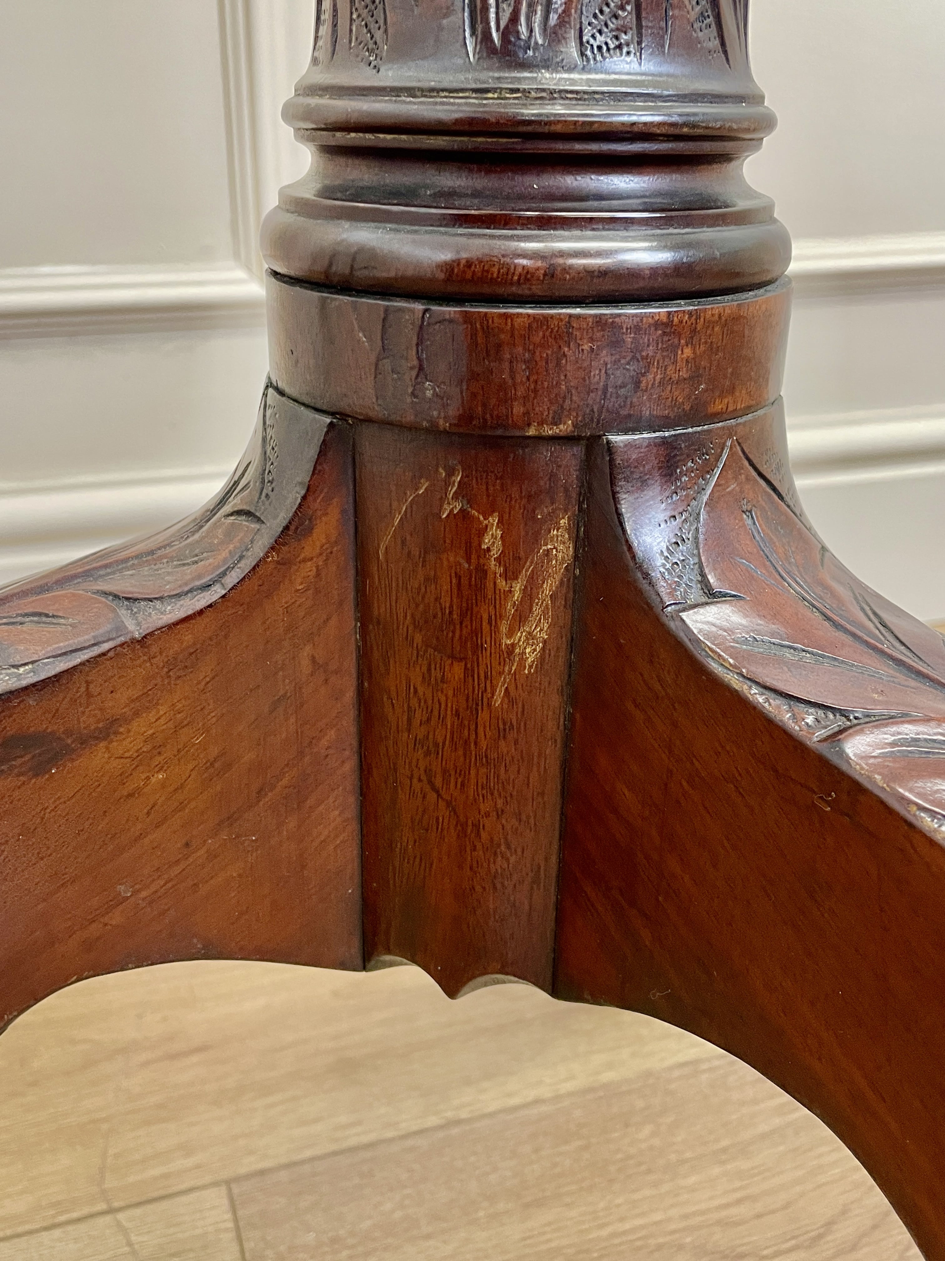 Large antique Chippendale style cheval mirror with tilting oval plate and brass lion feet, perfect statement mirror for Georgian cottage interior