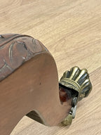 Large antique Chippendale style cheval mirror with tilting oval plate and brass lion feet, perfect statement mirror for Georgian cottage interior