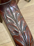 Large antique Chippendale style cheval mirror with tilting oval plate and brass lion feet, perfect statement mirror for Georgian cottage interior