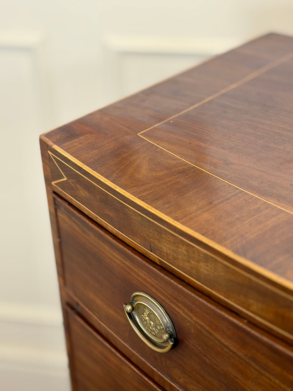 Antique Country Regency Bow Fronted Chest of Drawers