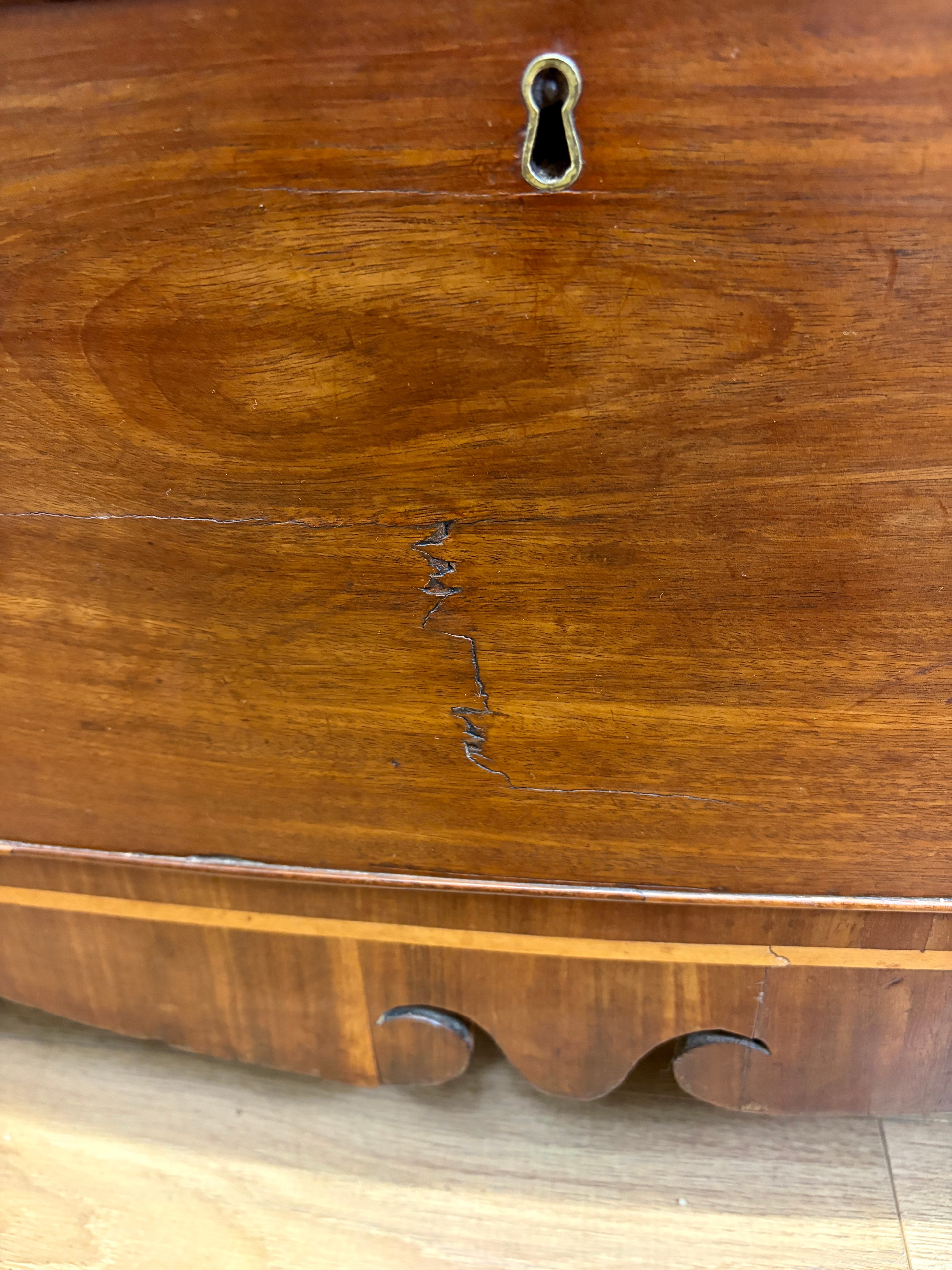 Antique Country Regency Bow Fronted Chest of Drawers