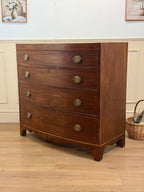 Antique Country Regency Bow Fronted Chest of Drawers
