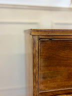 Antique small Georgian mahogany chest of drawers with three drawers and brass fittings