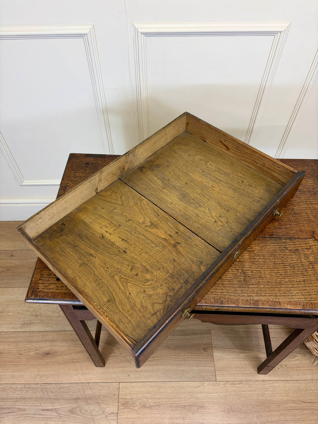 antique-georgian-light-oak-side-table-frieze-drawer-front