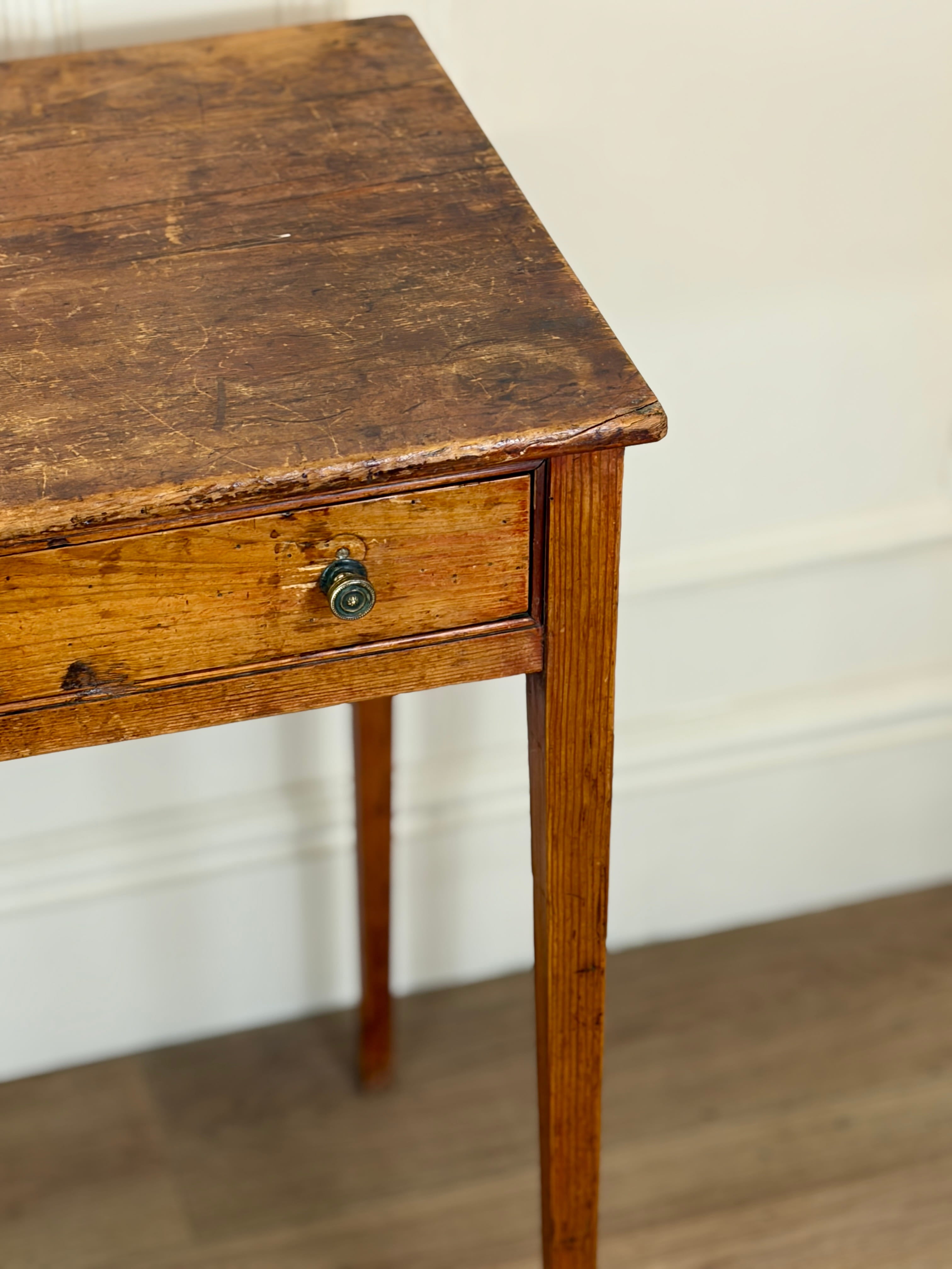 Small antique pine side table for farmhouse, cottage and country interiors