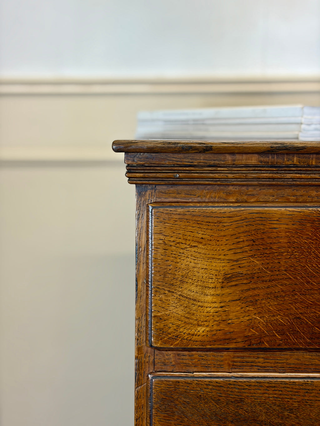 Antique Georgian Small Light Oak Country Farmhouse Chest of Drawers