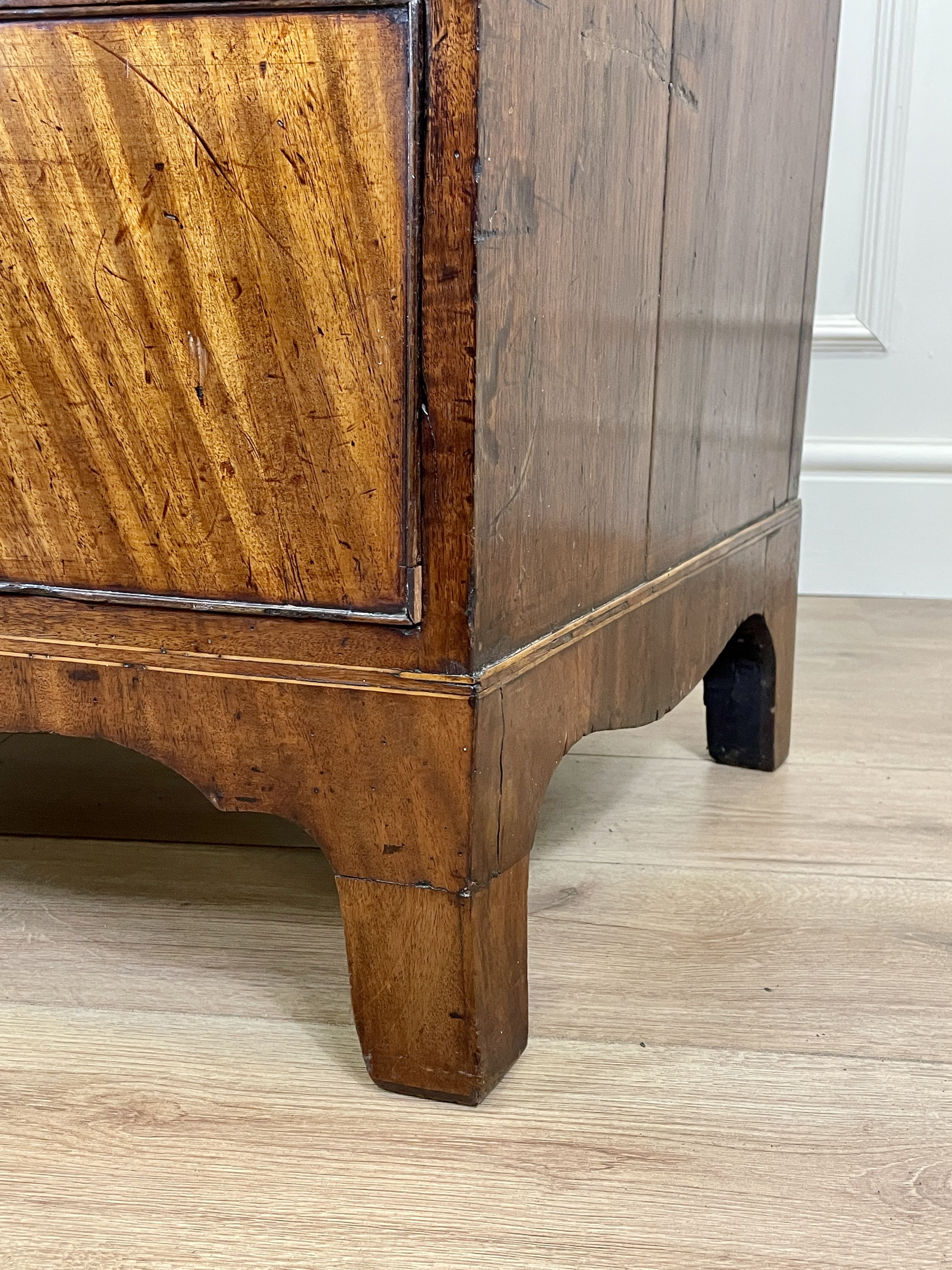 ntique Regency mahogany bowfront chest of drawers with two short over three long drawers, ideal chest of drawers for bedroom in a cottage interior.