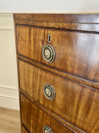 ntique Regency mahogany bowfront chest of drawers with two short over three long drawers, ideal chest of drawers for bedroom in a cottage interior.