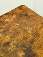 Close-up of a wooden surface with intricate grain patterns