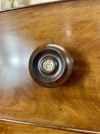 Antique Victorian small mahogany chest of drawers with four deep drawers and mother of pearl handles, perfect chest of drawers for bedroom or cottage interior