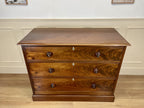 Antique Victorian small mahogany chest of drawers with four deep drawers and mother of pearl handles, perfect chest of drawers for bedroom or cottage interior