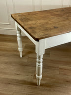 Antique Victorian Farmhouse Kitchen Table with Drawer