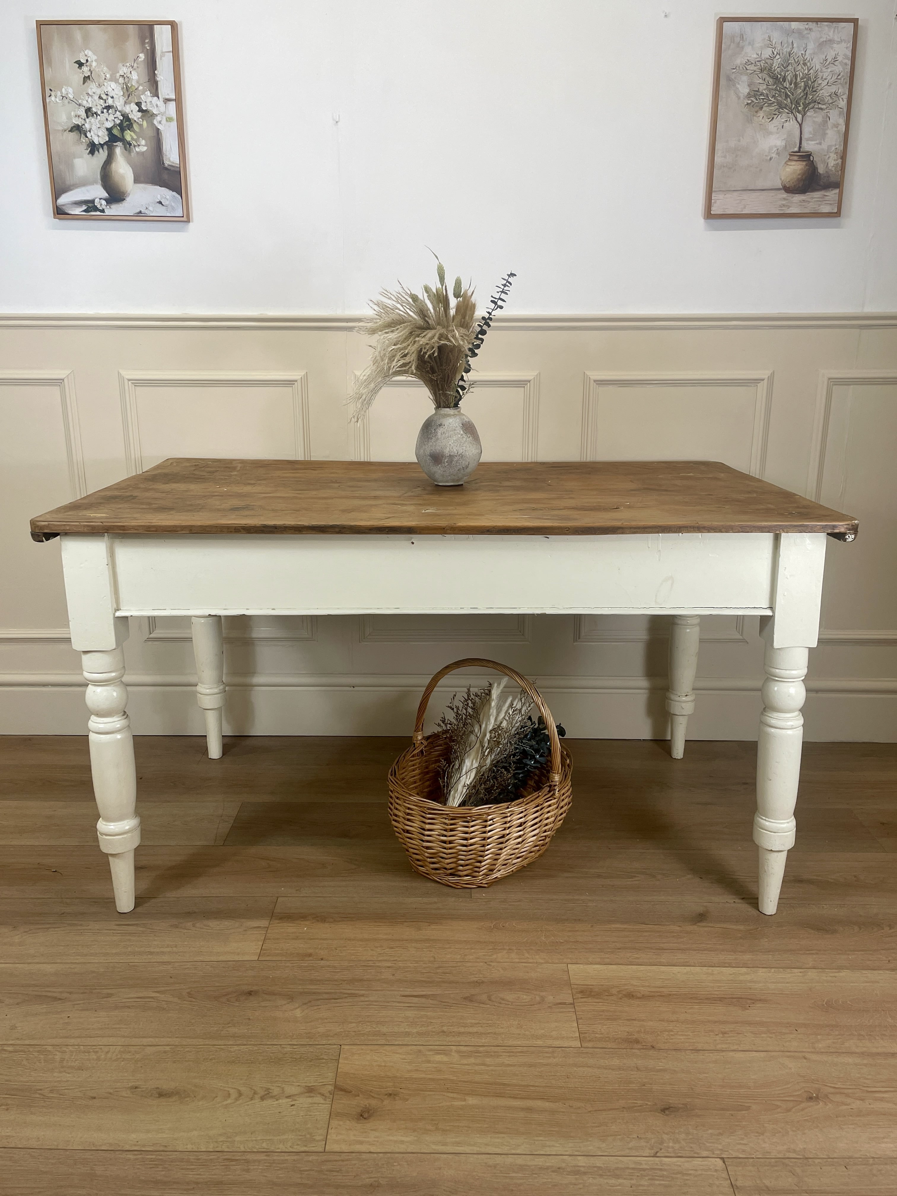 Antique Victorian Farmhouse Kitchen Table