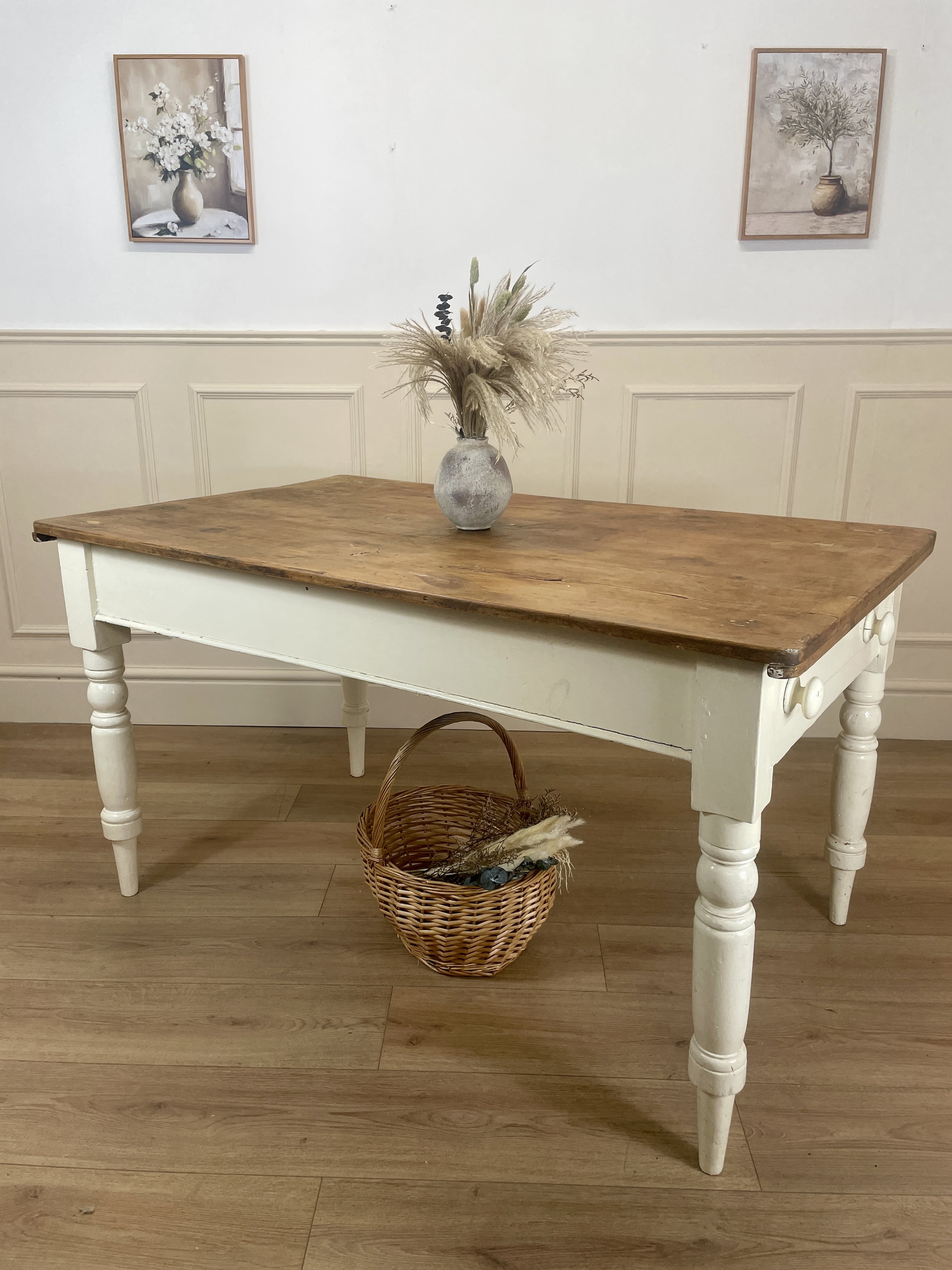 Antique Victorian Farmhouse Kitchen Table