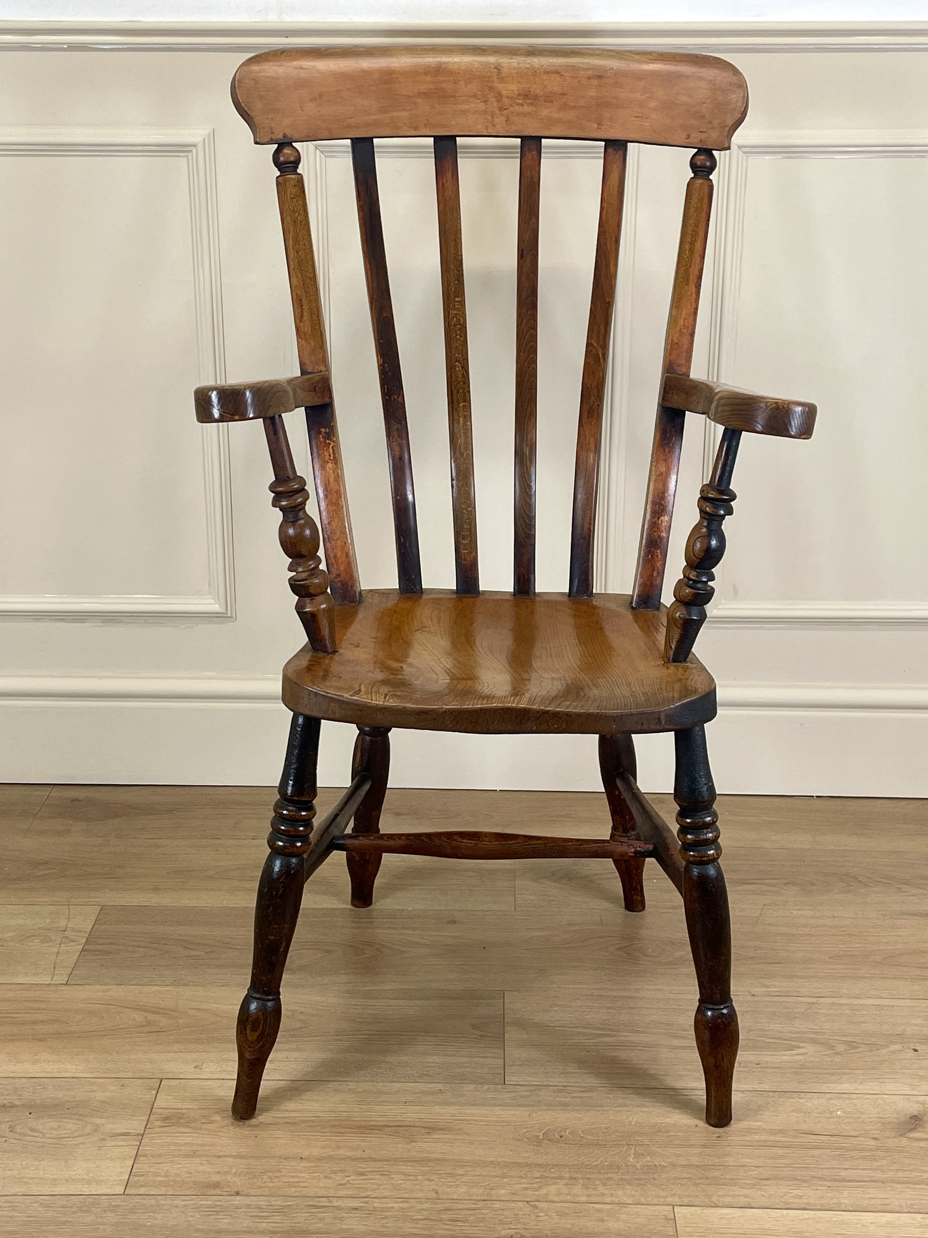 Antique Victorian Farmhouse Lathe Back Arm Chair | Taylors