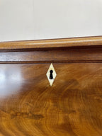 Antique Victorian small mahogany chest of drawers with four deep drawers and mother of pearl handles, perfect chest of drawers for bedroom or cottage interior